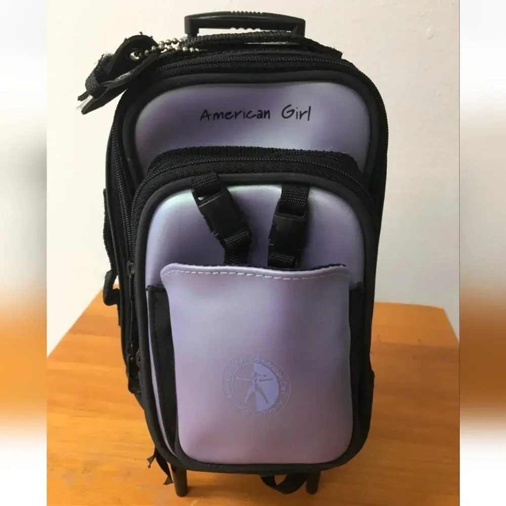 American Girl SUITCASE & BACKPACK Combo Luggage Purple Lavender DOLL SIZED Used